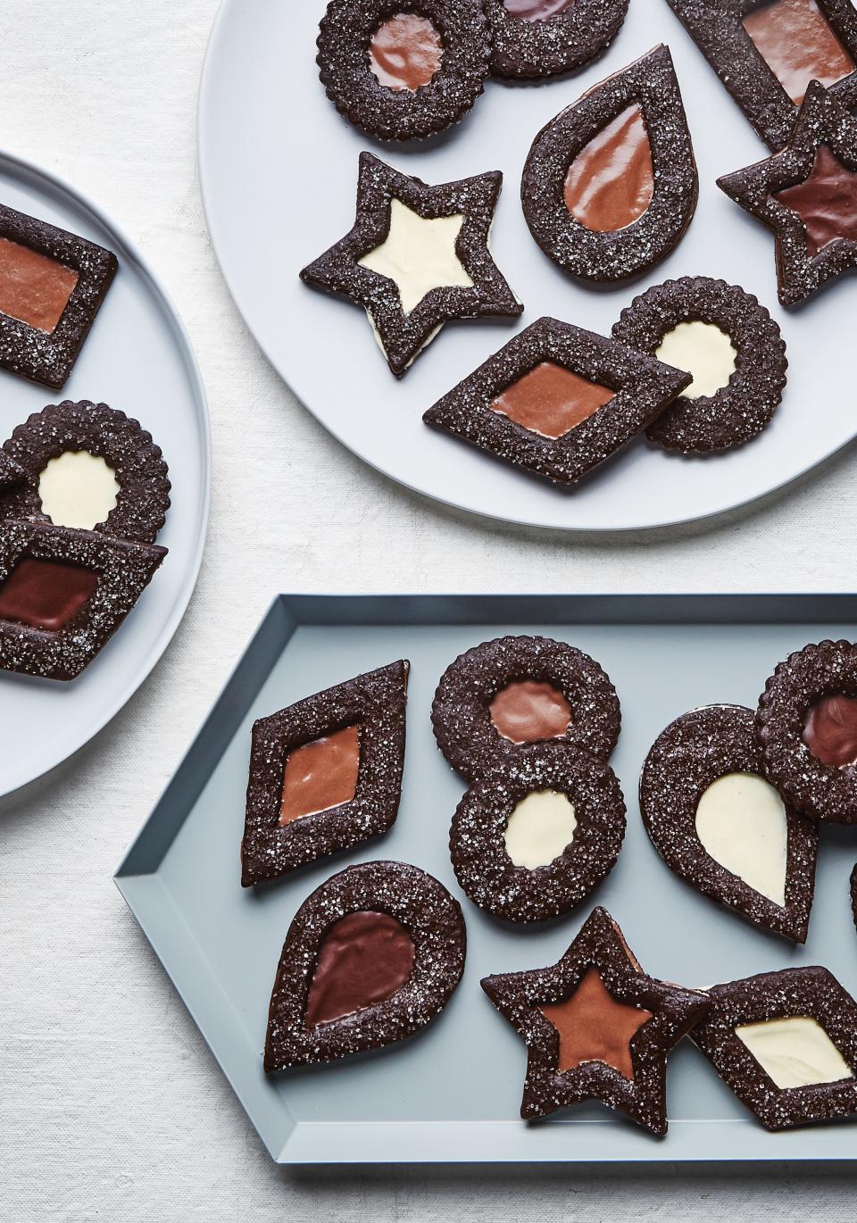 Chocolate-Tahini Linzer Cookies