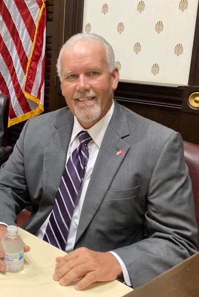 Joe Carr, the Republican nominee for Rutherford County mayor, poses Tuesday (June 28, 2022) before responding to mayor candidate forum questions at the Rutherford County Courthouse.