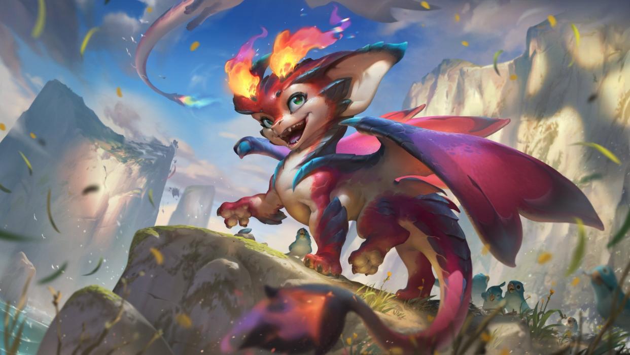  Splash art for Smolder, League of Legends "audacious dragon cutie" champion. 