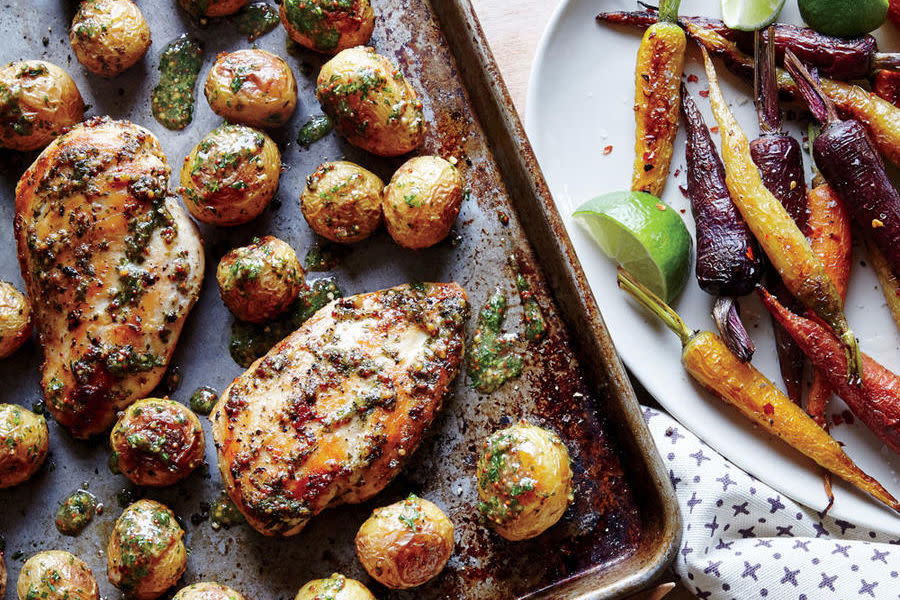 Sheet Pan Chicken with Roasted Baby Potatoes