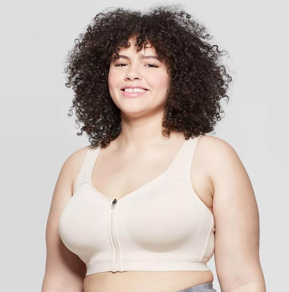 This bra comes in sizes 1X to 4X. <a href="https://fave.co/38BOEe8" target="_blank" rel="noopener noreferrer">Get it for $27 at Target</a>.