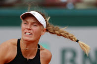 Tennis - French Open - Roland Garros, Paris, France - June 1, 2018 Denmark's Caroline Wozniacki in action during her third round match against France's Pauline Parmentier REUTERS/Gonzalo Fuentes