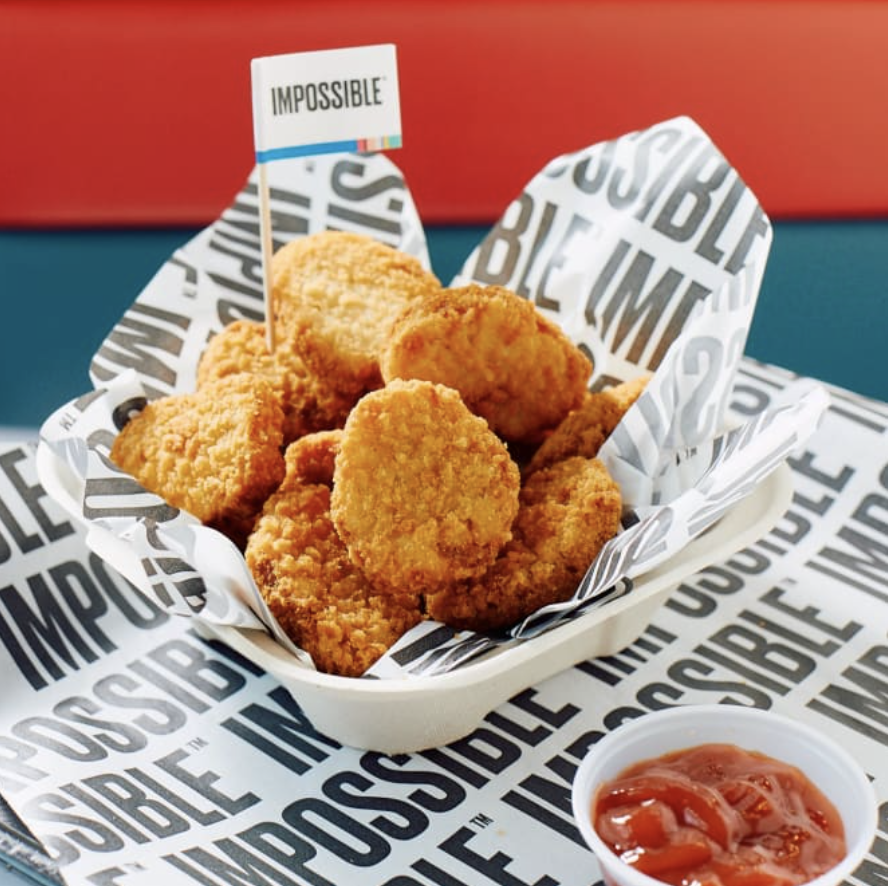 Impossible Foods introduced soy-based chicken nuggets in September at select restaurants and major retail chains in the U.S.