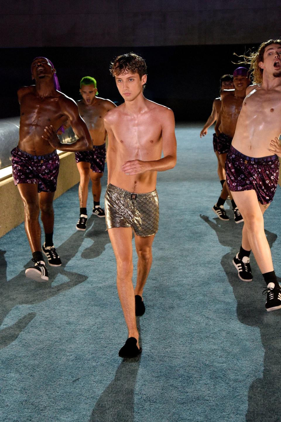 Troye Sivan walked in Rihanna's Savage X Fenty Vol. 3 fashion show.
