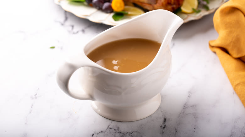 gravy boat on table