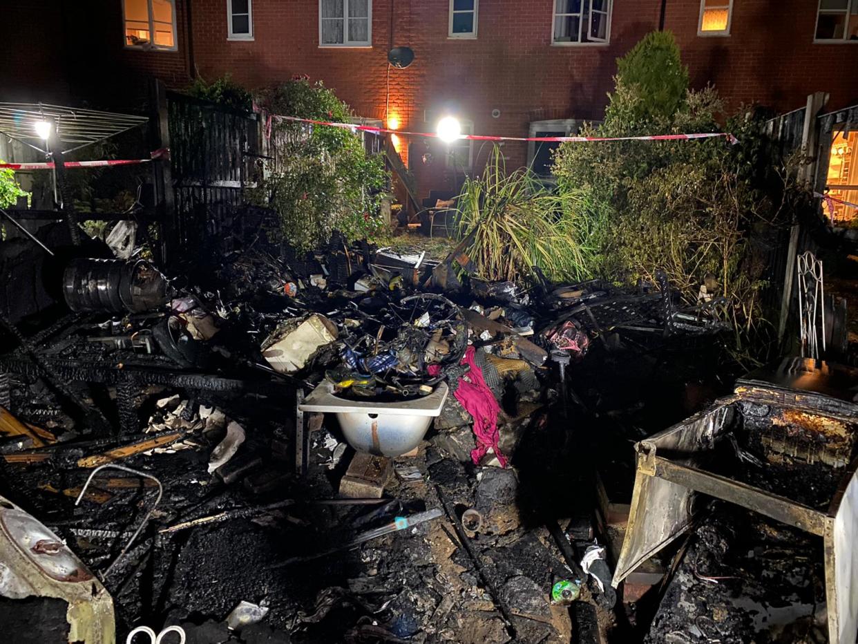 An investigation has concluded that the fire was caused by a chimenea in the first garden (Essex Fire & Rescue)