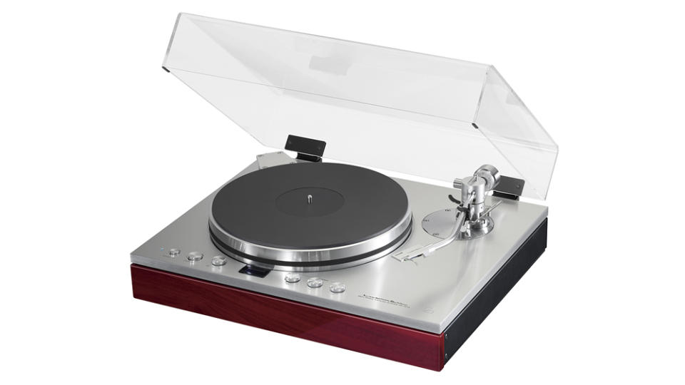 The Luxman PD-191A turntable with optional acrylic dustcover.