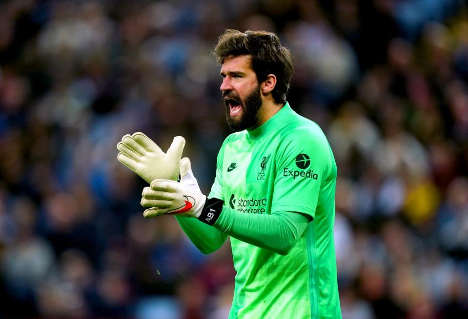 Liverpool goalkeeper Alisson Becker has been ruled out this weekend through injury (Mike Egerton/PA) (PA Wire)