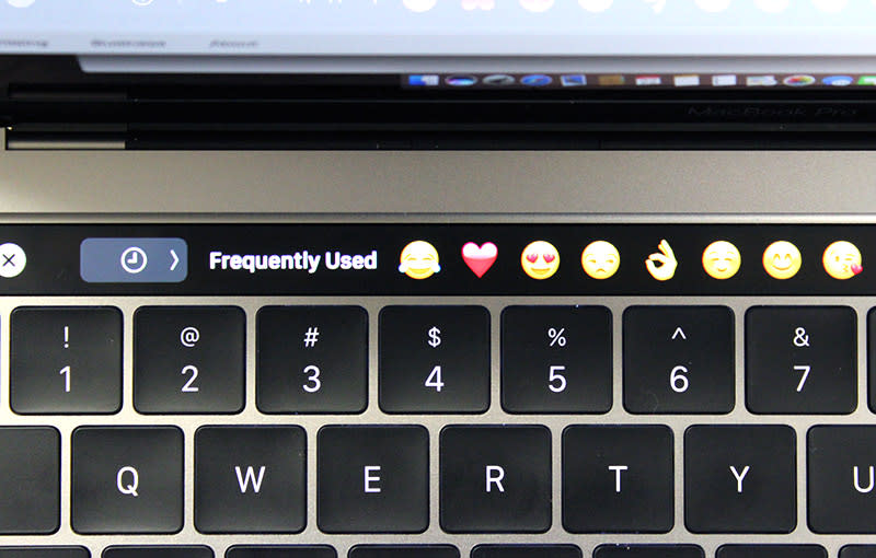 The Touch Bar gives quick access to emojis. Very useful for those who use messaging services often on their Macs.