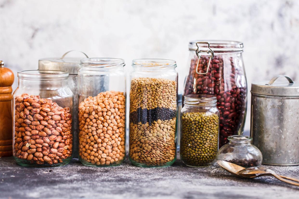 Dried beans in jars