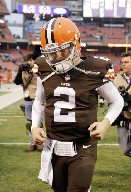 Johnny Manziel's first start was a disaster. (AP) 