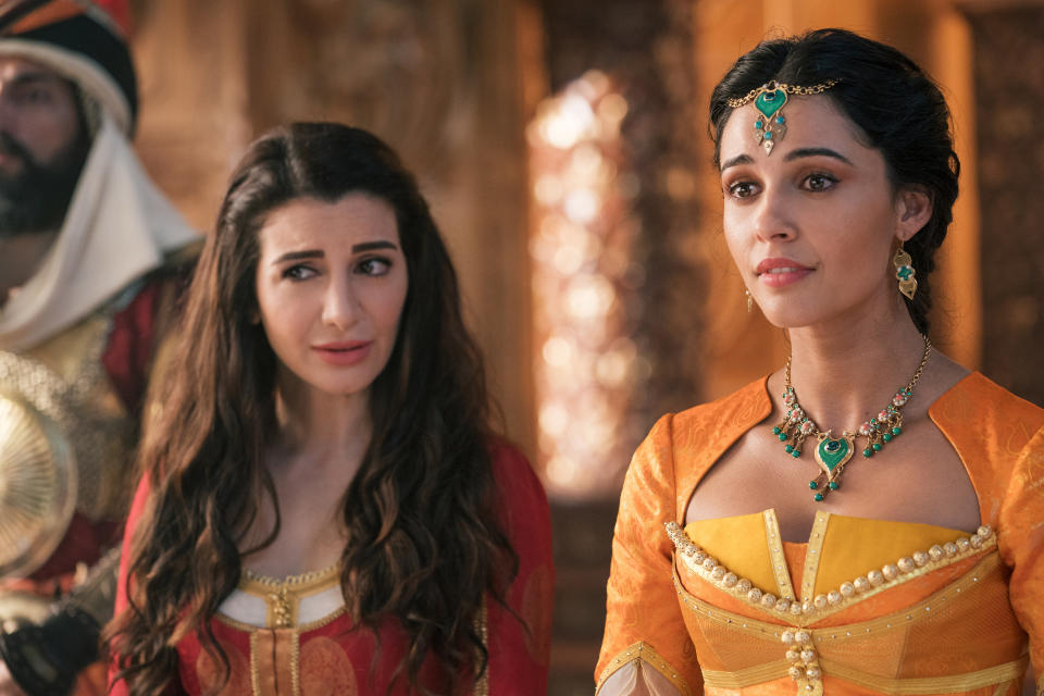 Nasim Pedrad and Naomi Scott. (Photo: Disney)