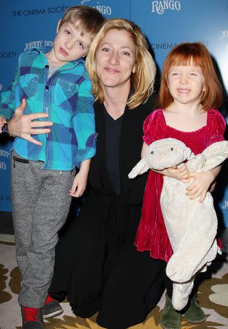 <p>Amanda Schwab/Startraksphoto.com/Instar</p> Edie Falco with son Anderson and daughter Macy in 2011.