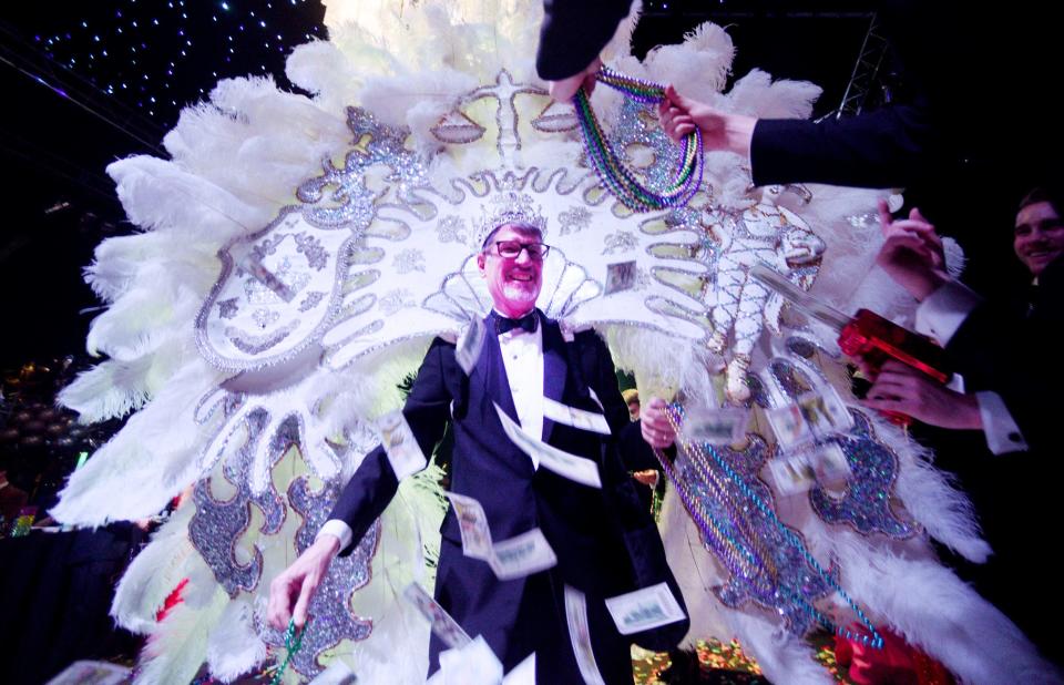 Krewe Justinian XXX Caddo Dist. Judge Edwin Byrd III during the Krewe of Justinian Grand Bal XXX Saturday evening, January 13, 2024, at the Horseshoe River Dome.