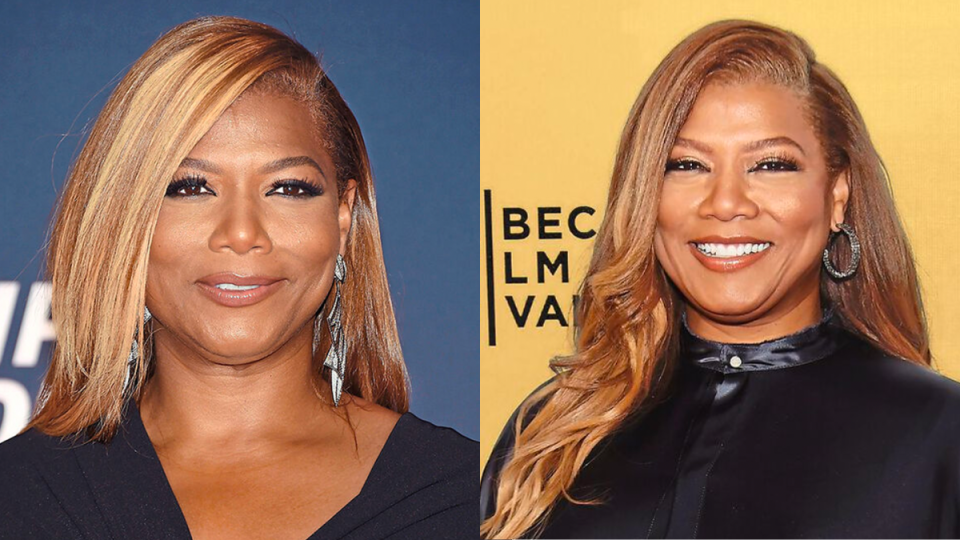 Side-by-side of singer Queen Latifah