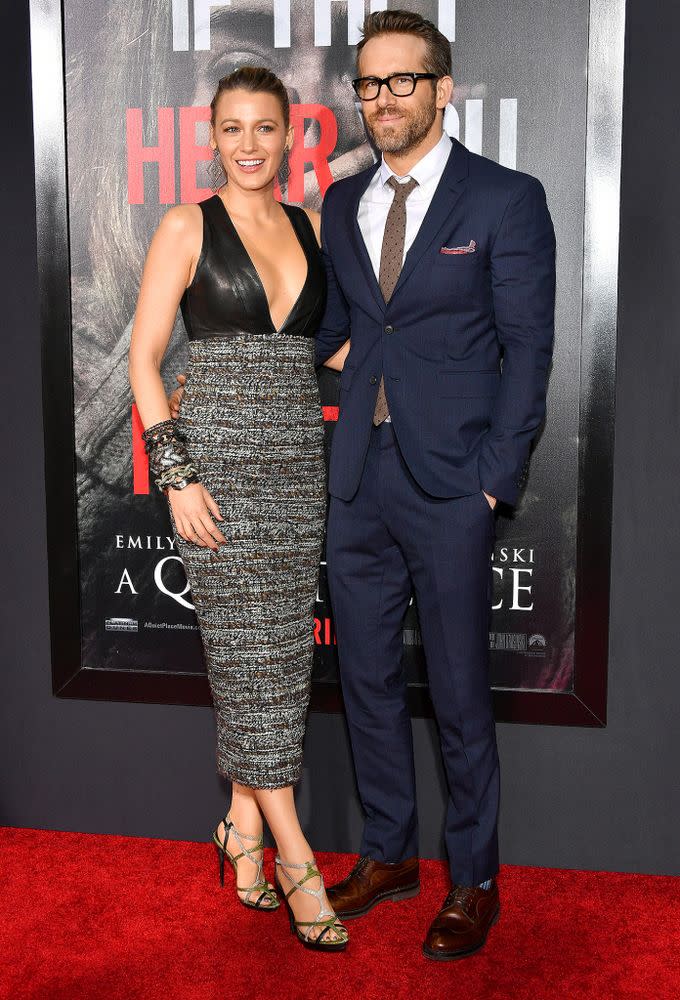 Blake Lively and Ryan Reynolds at the premiere of <em>A Quiet Place</em>