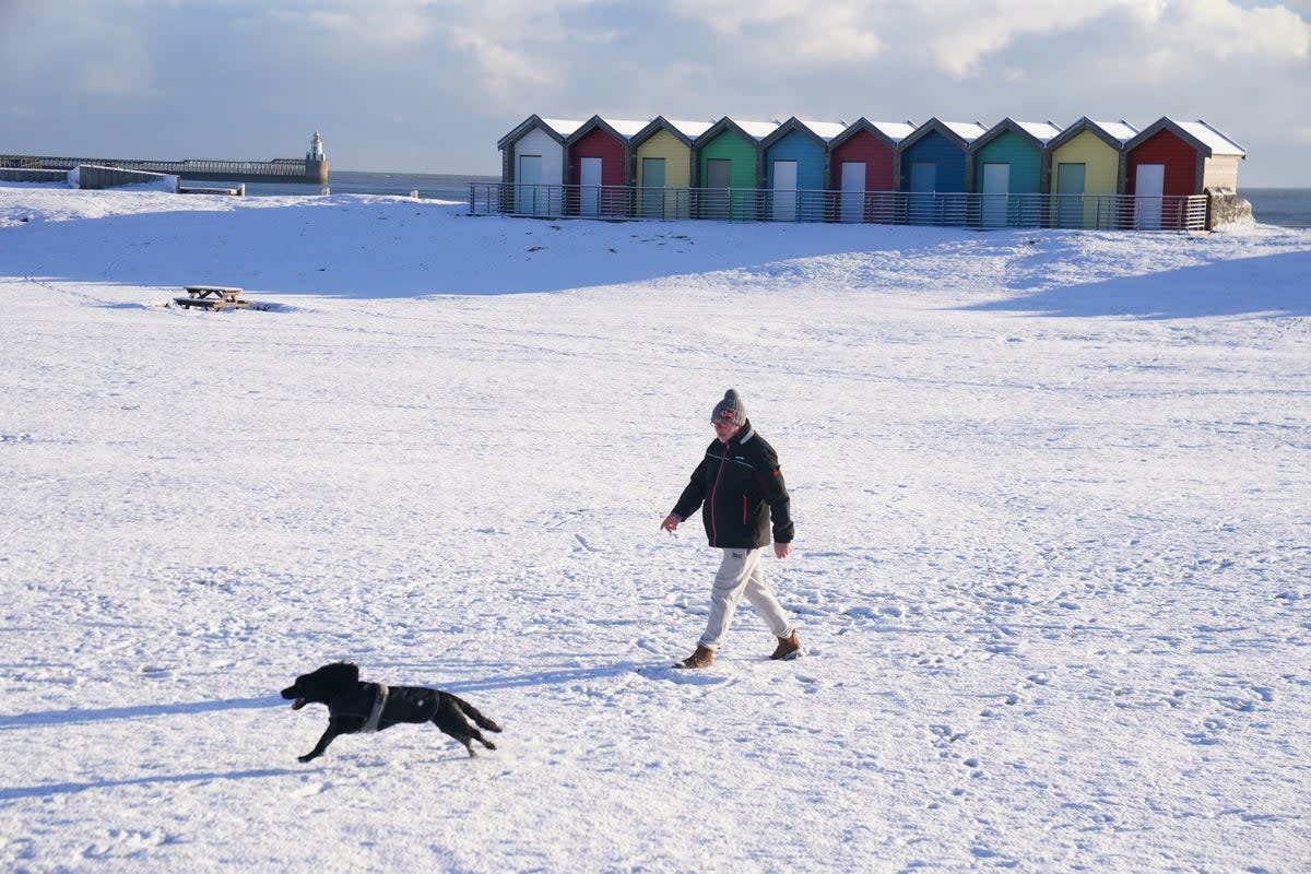 More sleet and snow are expected across southern England and south Wales on Wednesday while scattered snow and hail showers will impact Scotland’s northern coasts as the Artic blast intensifies (PA Wire)