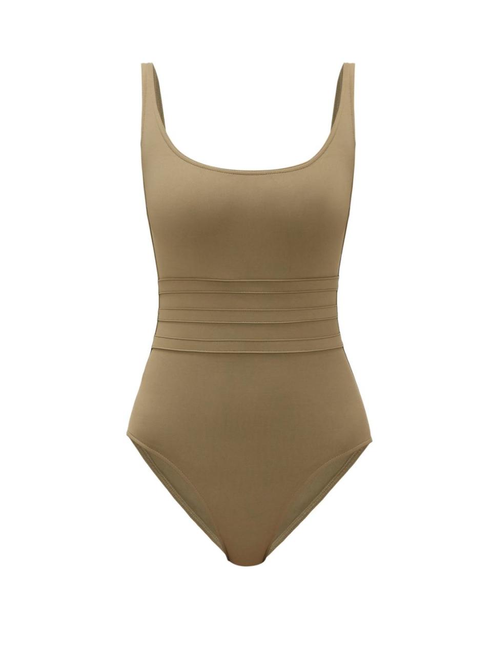 <p>Panelled swimsuit, £265, Eres</p><p><a class="link " href="https://go.redirectingat.com?id=127X1599956&url=https%3A%2F%2Fwww.matchesfashion.com%2Fproducts%2FEres-Asia-panelled-front-swimsuit-1335596&sref=https%3A%2F%2Fwww.townandcountrymag.com%2Fuk%2Fstyle%2Ffashion%2Fg32698495%2Fwhat-to-wear-seaside-staycation%2F" rel="nofollow noopener" target="_blank" data-ylk="slk:Shop now;elm:context_link;itc:0;sec:content-canvas">Shop now</a></p>