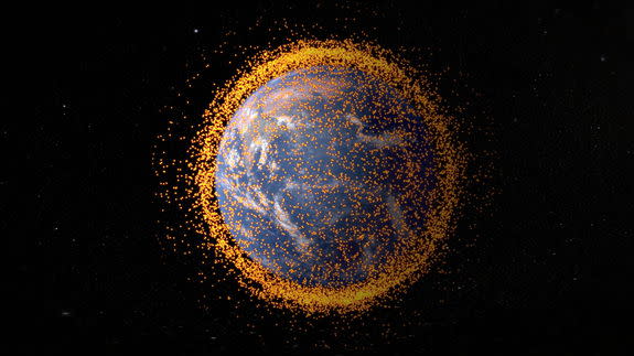 This graphic, released in 2013, shows the space junk currently orbiting Earth.