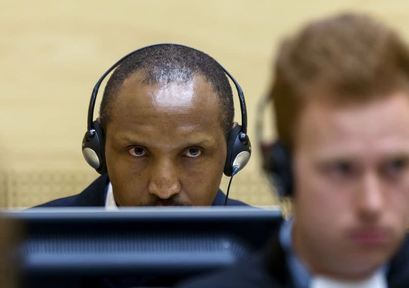 FILE PHOTO: Congolese militia leader Ntaganda sits in the courtroom of the ICC during the first day of his trial at the Hague in the Netherlands