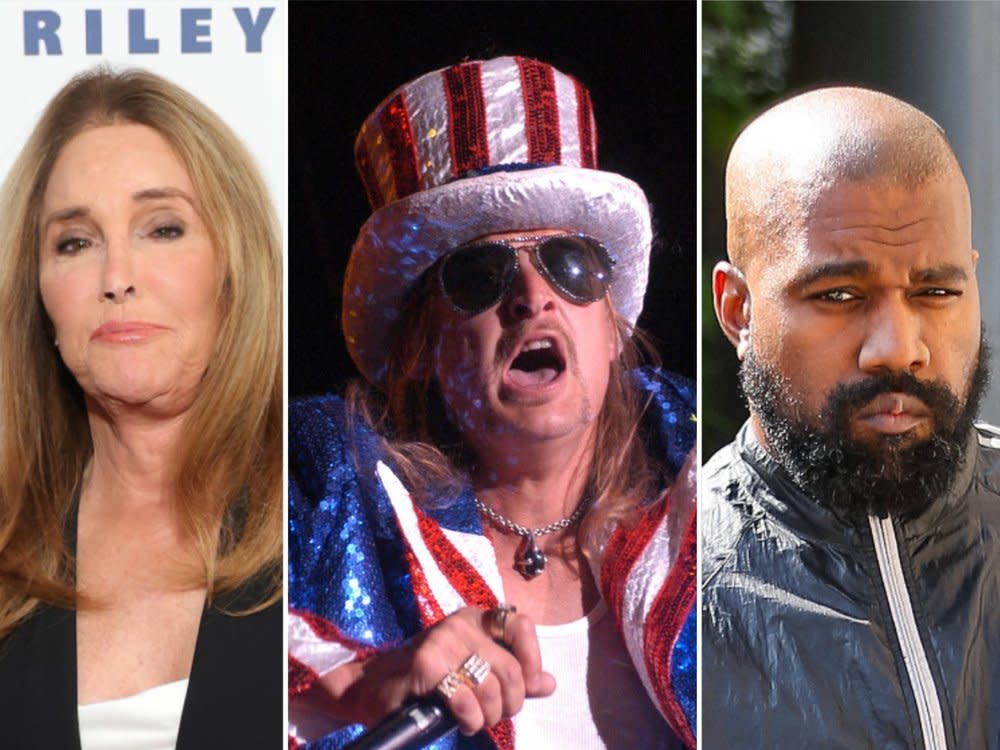 Gehören zu den Fans von Donald Trump: Caitlyn Jenner, Kid Rock und Skandal-Rapper Kanye "Ye" West. (Bild: imago/Cover-Images / imago/Avalon.red / imago/Cover-Images)