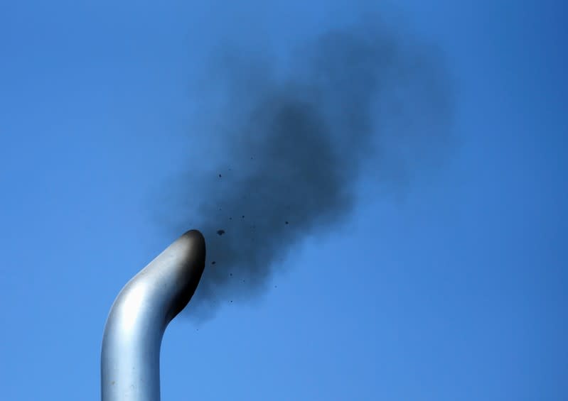 FILE PHOTO: A truck engine is tested for pollution near the Mexican-U.S. border in Otay Mesa, California