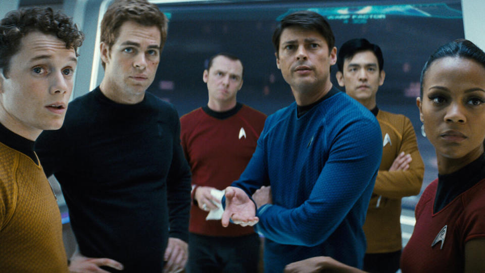 The USS-Enterprise crew from the 2009 rebooted Star Trek film