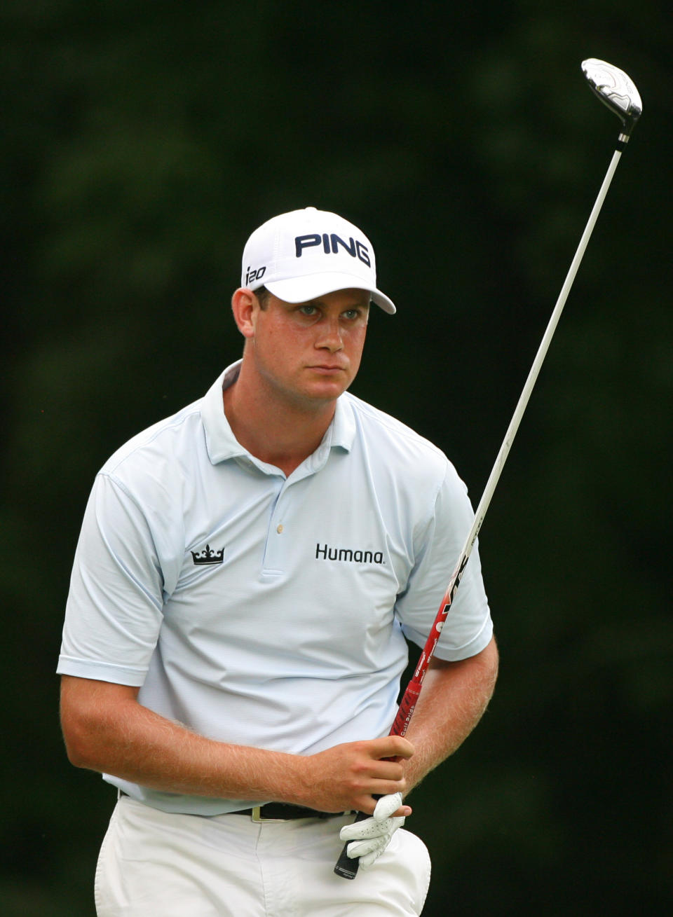 GREENSBORO, NC - AUGUST 18: Harris English watches his tee shot on the fourth hole during the third round of the Wyndham Championship at Sedgefield Country Club on August 18, 2012 in Greensboro, North Carolina. (Photo by Hunter Martin/Getty Images)