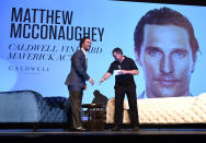 YOUNTVILLE, CA - NOVEMBER 10: Matthew McConaughey and Moderator Mike Fleming attend the Matthew McConaughey Caldwell Vineyard Maverick Actor Tribute at the Lincoln Theater during the 2016 Napa Valley Film Festival on November 10, 2016 in Yountville, California. (Photo by Frank Micelotta/PictureGroup) *** Please Use Credit from Credit Field ***