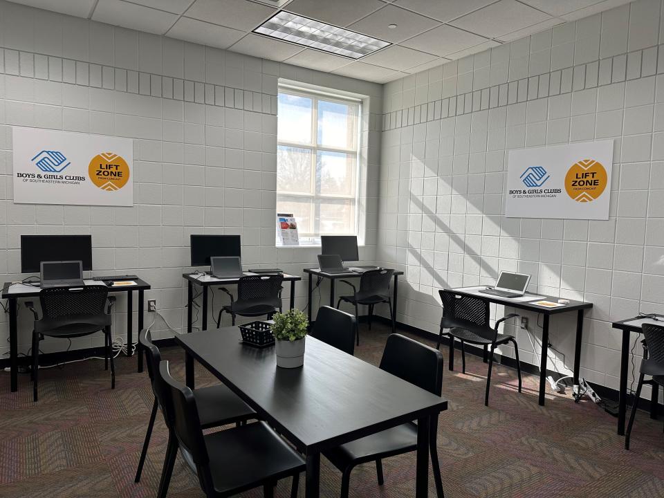 Detroit launched eight tech hubs in the city to provide access to internet, hardware and digital literacy resources. Pictured is a hub at the Boys & Girls Clubs of Southeastern Michigan Dick and Sandy Dauch Campus at 16500 Tireman Ave. in Detroit on Feb.12, 2024.
