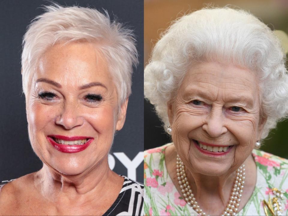 Denise Welch and Queen Elizabeth II (Getty)