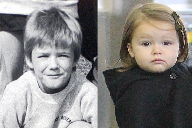 Der Blick, die Augen, die Nase und die Schnute - die kleine Harper ist wirklich das Abbild ihres Vaters, Frauenschwarm David Beckham. Ihrer berühmten Mama Victoria ähnelt sie bisher nur vom Style-Faktor her und zum Glück nicht in Sachen Figurwahn. Dem Wonneproppen steht der süße Babyspeck nämlich äußerst gut. (Bilder: actionpress, Rex)