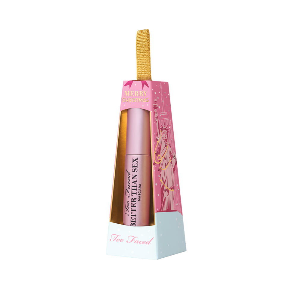 <p><a rel="nofollow noopener" href="https://www.toofaced.com/p/travel-size-make-up/deluxe-better-than-sex-ornament/" target="_blank" data-ylk="slk:Too Faced, £10;elm:context_link;itc:0;sec:content-canvas" class="link "><em>Too Faced, £10</em></a> </p>