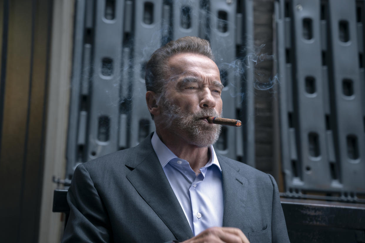 Arnold Schwarzenegger como Luke Brunner en el episodio 101 de Fubar. Cr. Christos Kalohoridis/Netflix © 2023