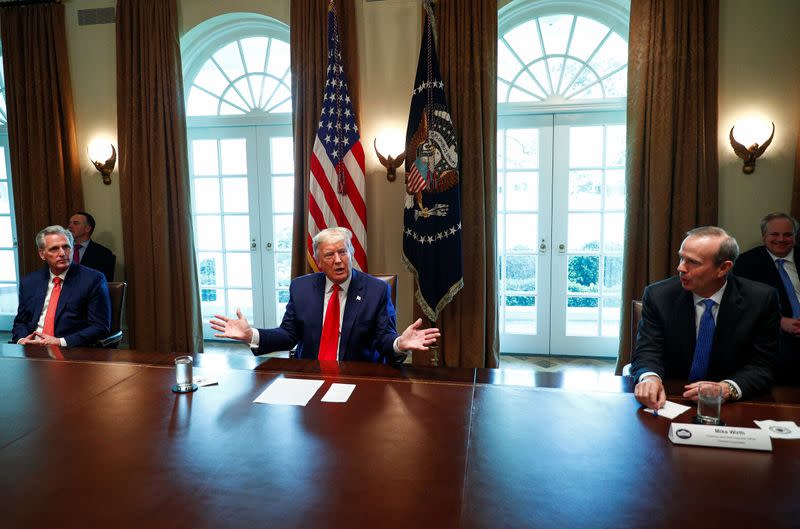 U.S. President Trump participates in meeting with energy sector CEOs at the White House in Washington