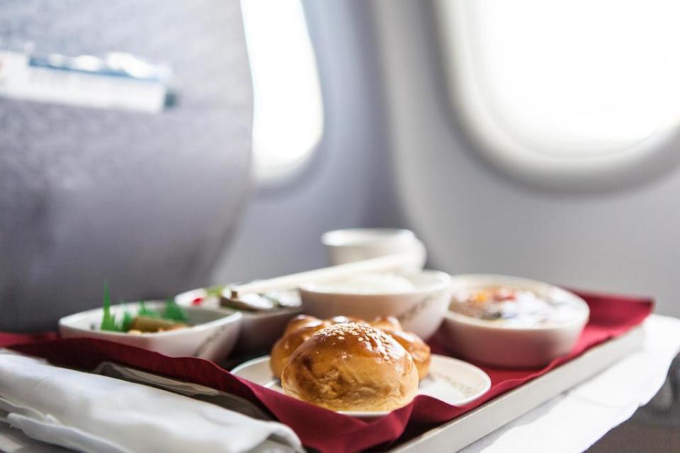 The food you receive on a plane will have approximately 20% more salt in a savory dish than usual and about that or more sugar for dessert. Alamy Stock Photo