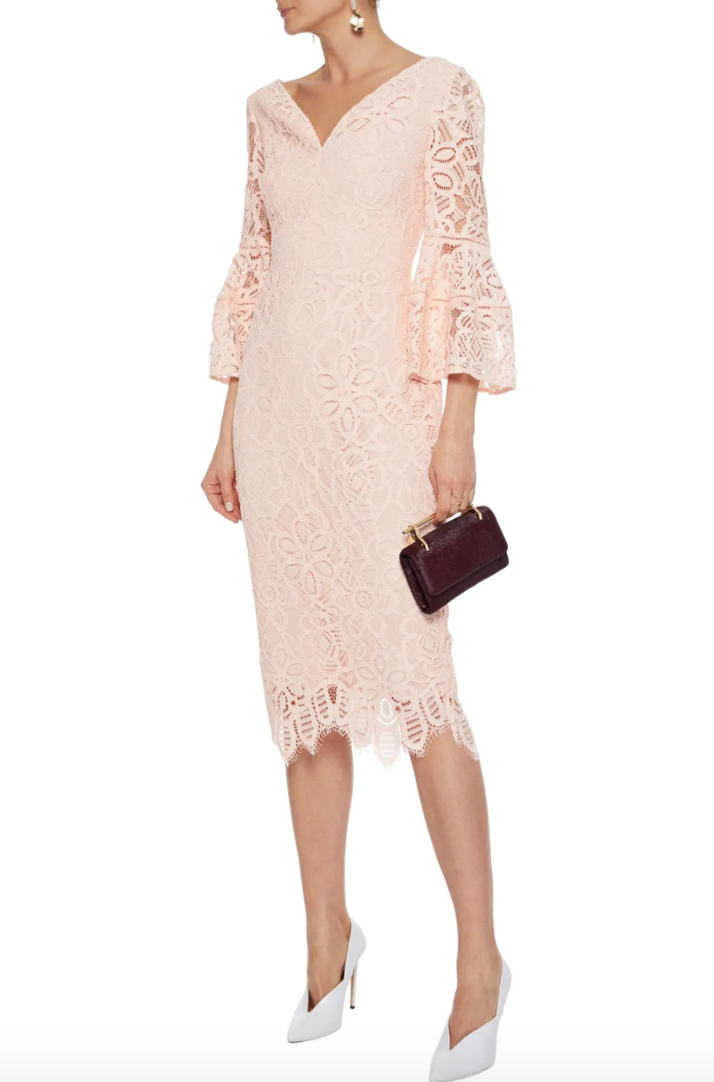 Fluted corded lace dress