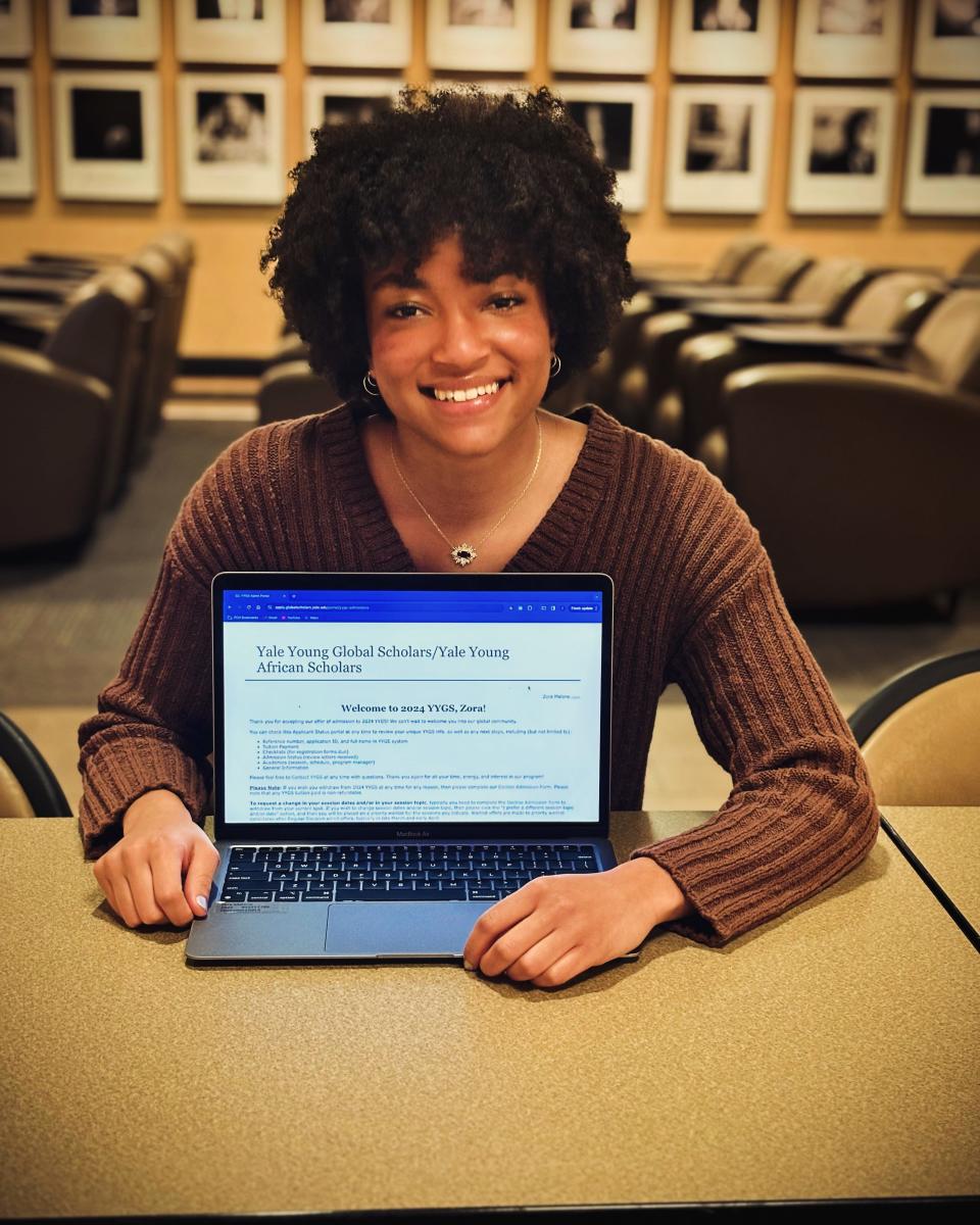 Zora Malone's application for the Yale Young Global Scholars program was chosen a record-breaking batch of 10,000 applications. Malone is a junior at Pueblo County High School.