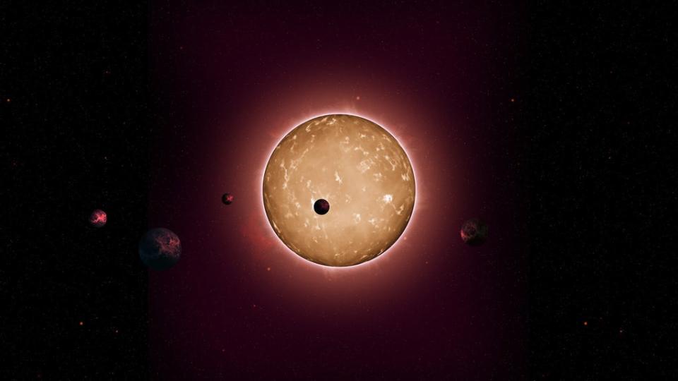 Rendering of the Kepler-444 planetary system (Tiago Campante/Peter Devine via NASA)