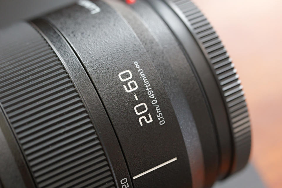 Close up of numbers printed on a camera lens shot on a Panasonic Lumix S 100mm f/2.8 Macro