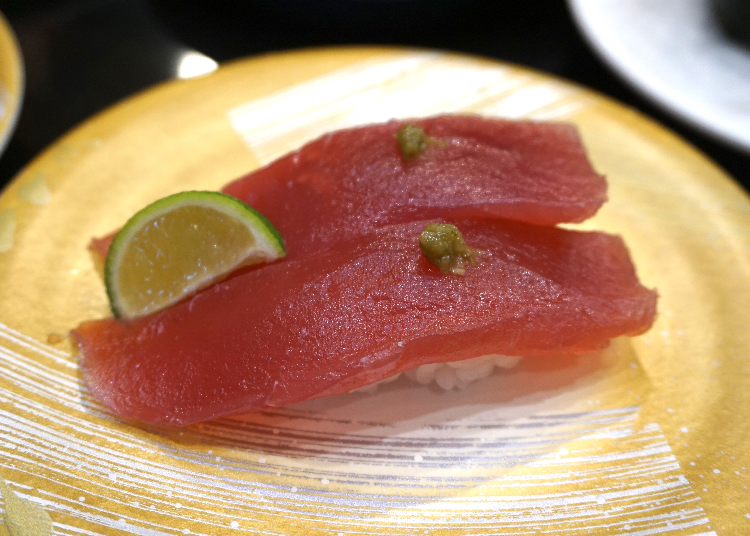 鹽漬鮪魚握壽司，未稅260日幣