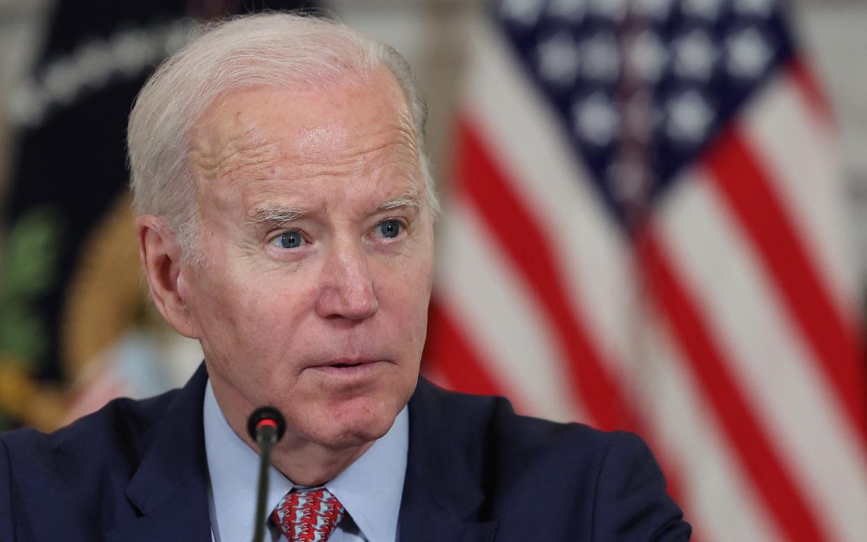 Joe Biden, the US president. The White House is investigating the appearance of highly classified briefing documents related to Ukraine on social media - Kevin Dietsch/Getty Images