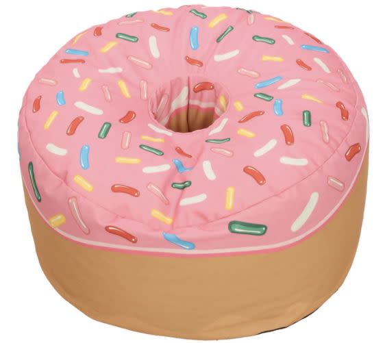 Buy the <a href="https://www.houzz.com/photos/41832094/Donut-Adult-Sized-Beanbag-Pink-eclectic-bean-bag-chairs" target="_blank">Houzz donut adult sized bean bag</a>