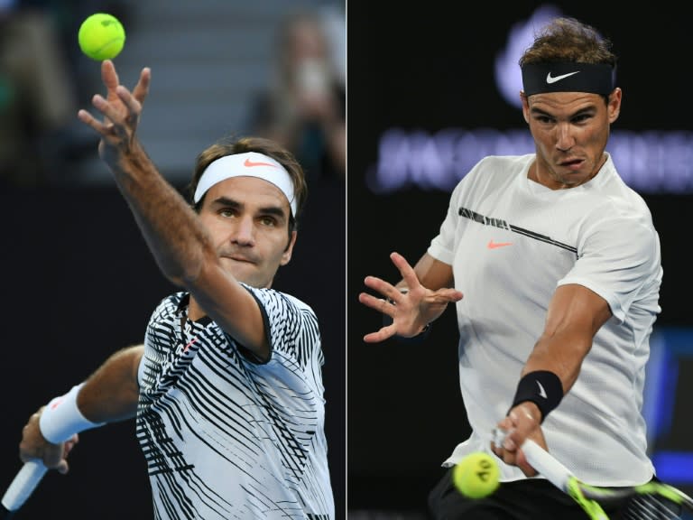 The greatest rivalry in tennis resumes at the final of the Miami Open when Roger Federer (L) and Rafael Nadal (R) meet at Crandon Park on Key Biscayne