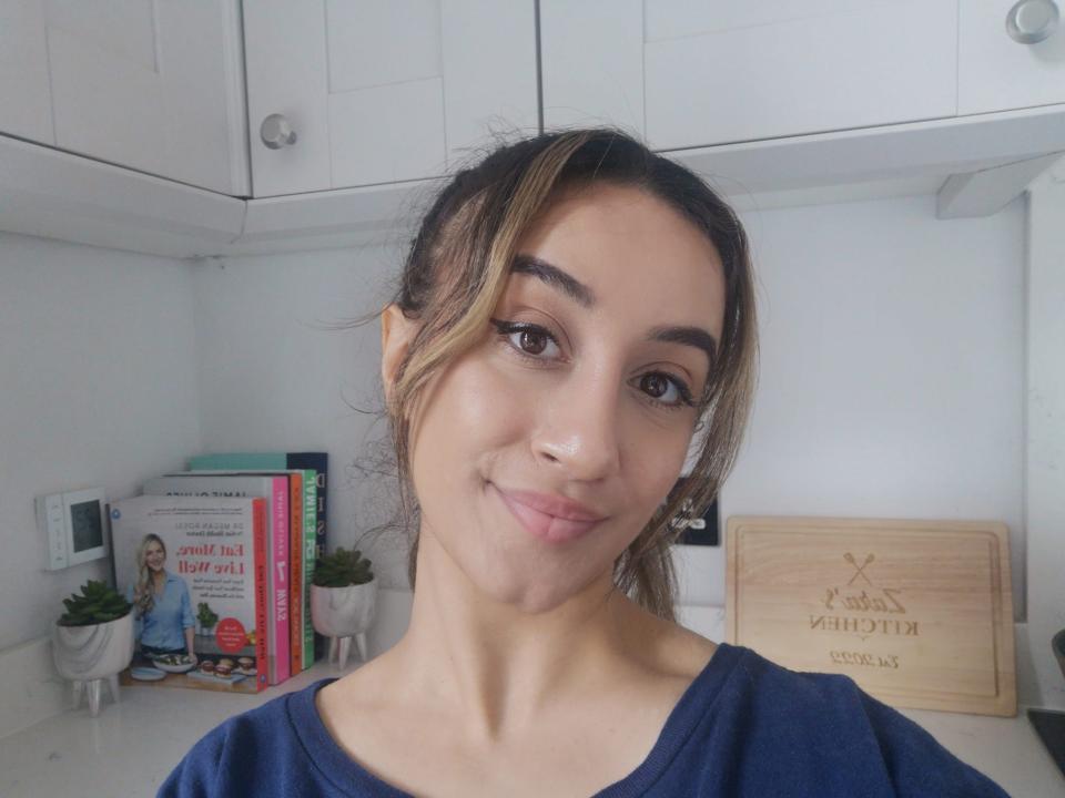 The author in a corner of her kitchen.