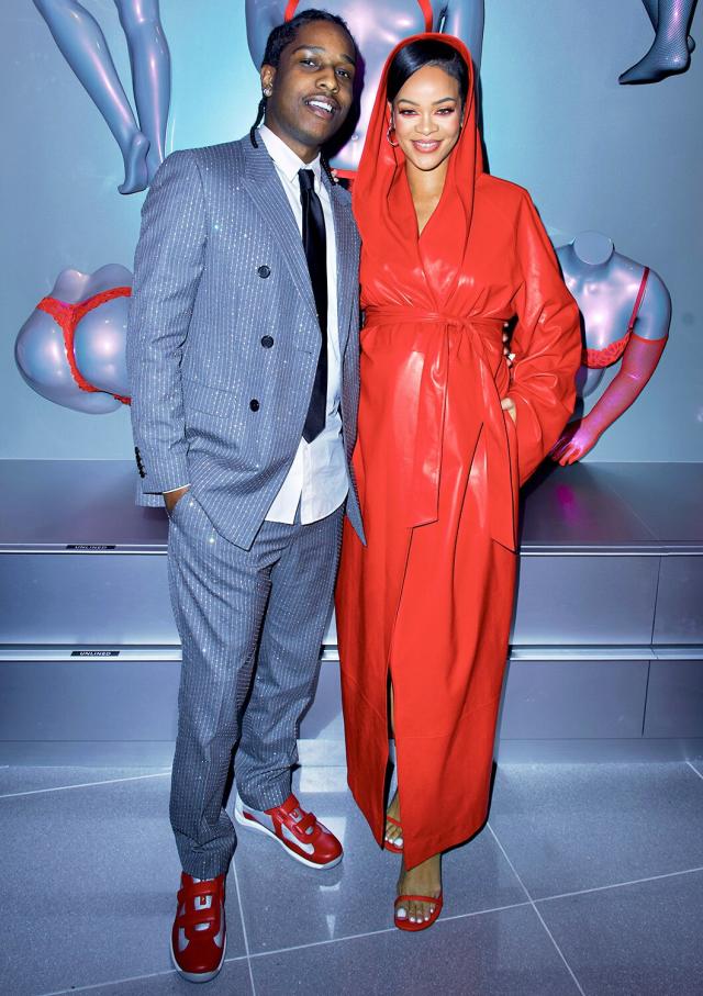 Rihanna shows off growing baby bump with A$AP Rocky at Louis