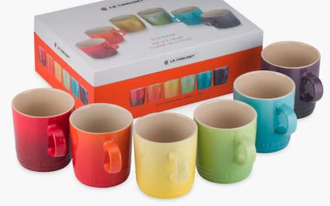 Le Creuset Stoneware Rainbow Mugs, Set of 6