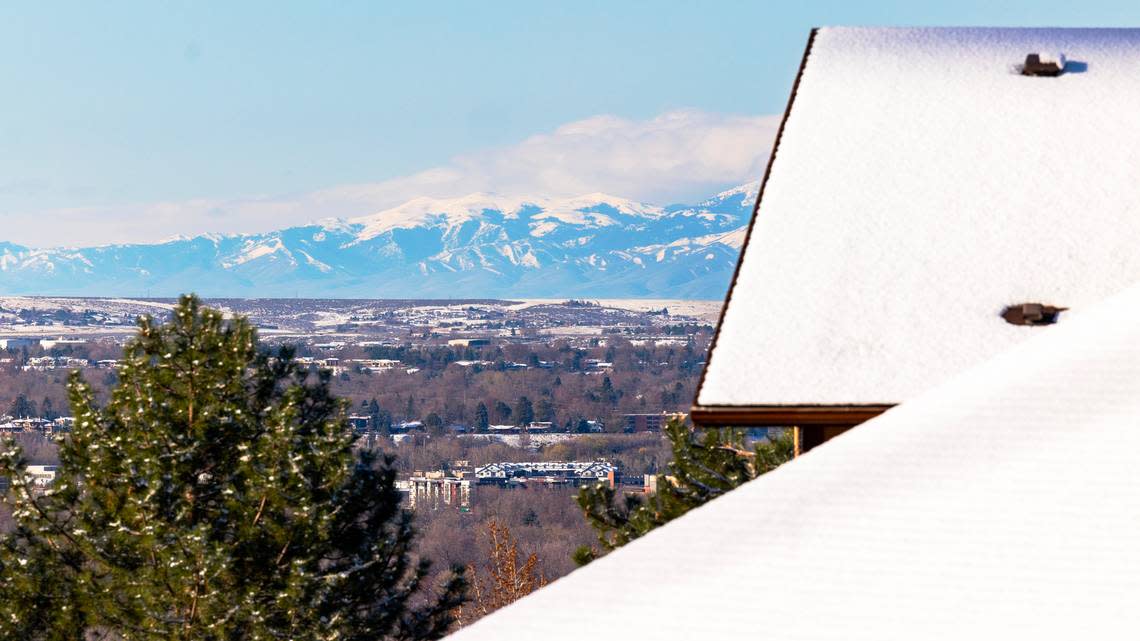 Snow tops the peaks of the Owyhee Mountains, seen from Boise, Thursday, April 13, 2023. Southern Idaho has seen record amounts of snow this year. Sarah A. Miller/smiller@idahostatesman.com