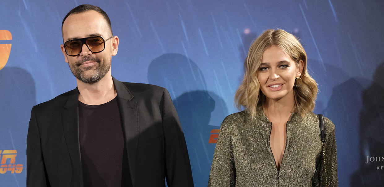 MADRID, SPAIN - OCTOBER 05:  (L-R) Risto Meijido and Laura Escanes attend the 'Blade Runner 2049' premiere at the Callao City Lights cinema on October 5, 2017 in Madrid, Spain.  (Photo by Fotonoticias/WireImage)