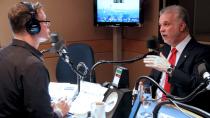 Liberal Leader Philippe Couillard joins CBC Mike Finnerty for a one on one interview in the Daybreak studio during the last week of the Quebec 2014 election campaign.